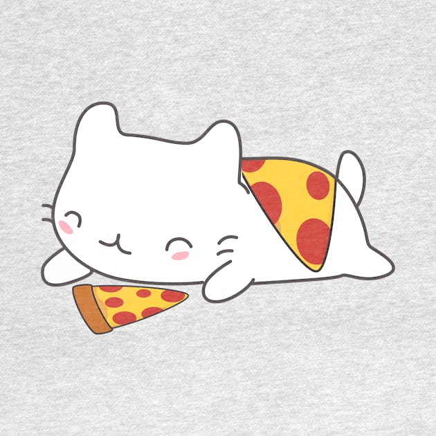 Cute Cat Loves Pizza T-Shirt by happinessinatee